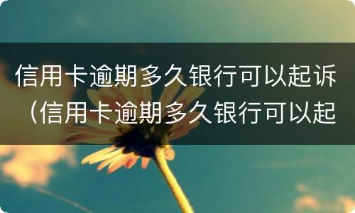 信用卡逾期多久银行可以起诉（信用卡逾期多久银行可以起诉）