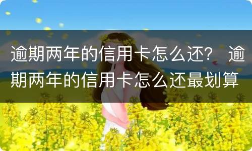 逾期两年的信用卡怎么还？ 逾期两年的信用卡怎么还最划算