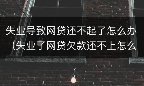 失业导致网贷还不起了怎么办（失业了网贷欠款还不上怎么办）