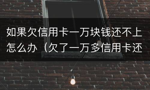 如果欠信用卡一万块钱还不上怎么办（欠了一万多信用卡还不上怎么办）