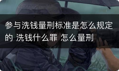 参与洗钱量刑标准是怎么规定的 洗钱什么罪 怎么量刑