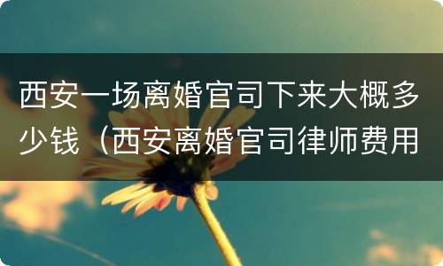 西安一场离婚官司下来大概多少钱（西安离婚官司律师费用）