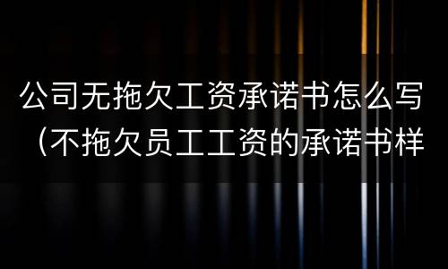 公司无拖欠工资承诺书怎么写（不拖欠员工工资的承诺书样板）