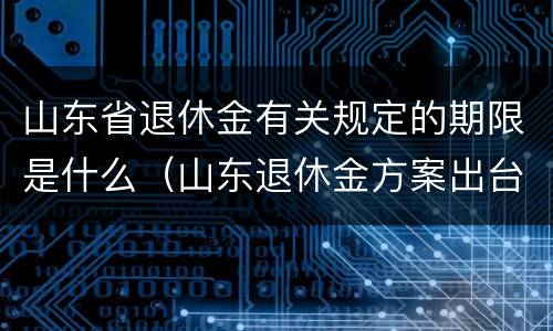 山东省退休金有关规定的期限是什么（山东退休金方案出台了吗）