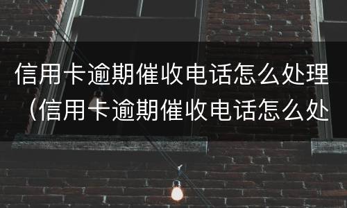 信用卡逾期催收电话怎么处理（信用卡逾期催收电话怎么处理好）