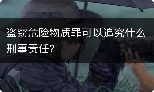 盗窃危险物质罪可以追究什么刑事责任？