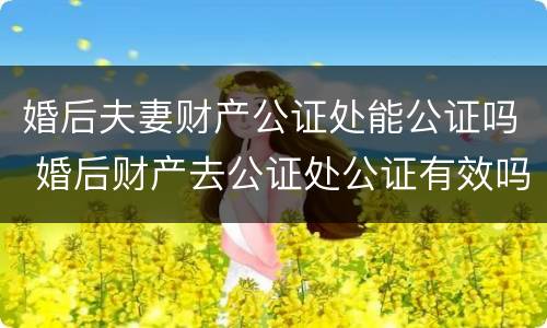 婚后夫妻财产公证处能公证吗 婚后财产去公证处公证有效吗