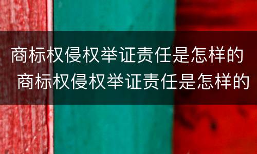 商标权侵权举证责任是怎样的 商标权侵权举证责任是怎样的