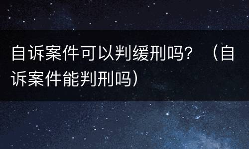 自诉案件可以判缓刑吗？（自诉案件能判刑吗）