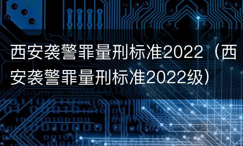 西安袭警罪量刑标准2022（西安袭警罪量刑标准2022级）