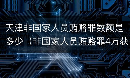 天津非国家人员贿赂罪数额是多少（非国家人员贿赂罪4万获刑）