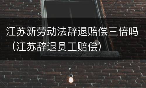 江苏新劳动法辞退赔偿三倍吗（江苏辞退员工赔偿）