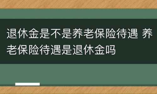 退休金是不是养老保险待遇 养老保险待遇是退休金吗