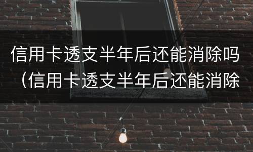 信用卡透支半年后还能消除吗（信用卡透支半年后还能消除吗）