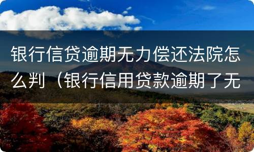 银行信贷逾期无力偿还法院怎么判（银行信用贷款逾期了无力偿还怎么协商）