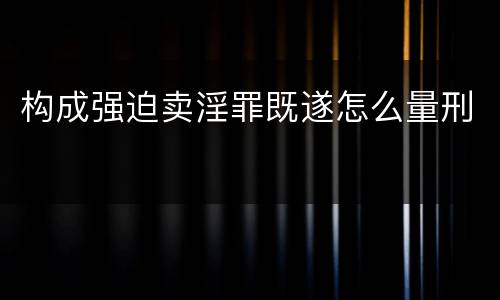 构成强迫卖淫罪既遂怎么量刑