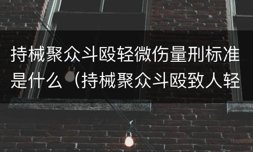 持械聚众斗殴轻微伤量刑标准是什么（持械聚众斗殴致人轻微伤已判案列）