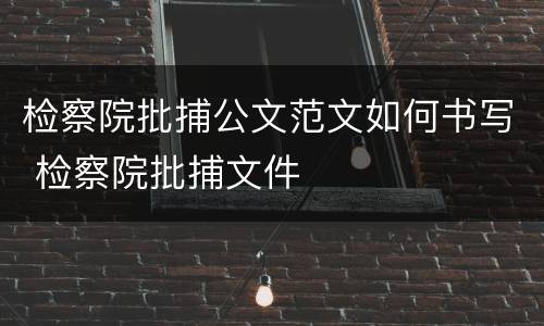 检察院批捕公文范文如何书写 检察院批捕文件