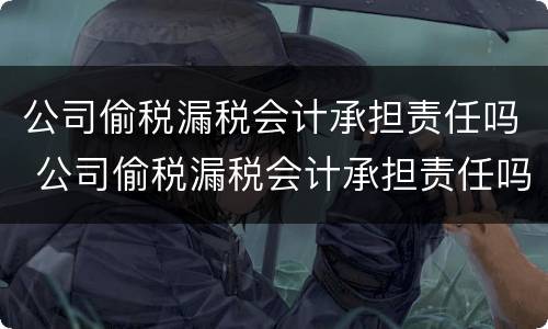 公司偷税漏税会计承担责任吗 公司偷税漏税会计承担责任吗怎么处理