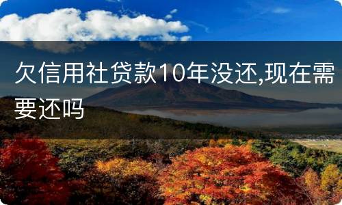 欠信用社贷款10年没还,现在需要还吗