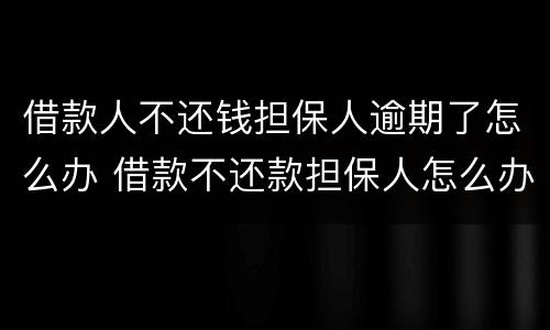 借款人不还钱担保人逾期了怎么办 借款不还款担保人怎么办