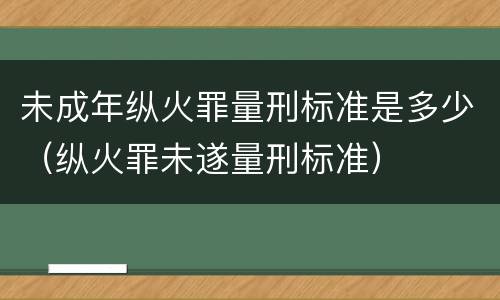 未成年纵火罪量刑标准是多少（纵火罪未遂量刑标准）