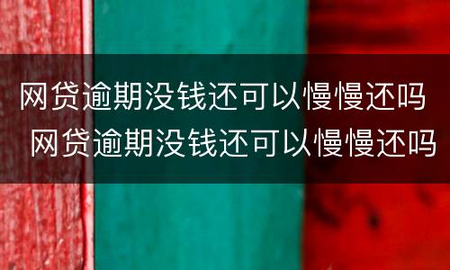 网贷逾期没钱还可以慢慢还吗 网贷逾期没钱还可以慢慢还吗贴吧