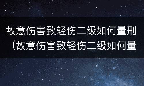 故意伤害致轻伤二级如何量刑（故意伤害致轻伤二级如何量刑的）
