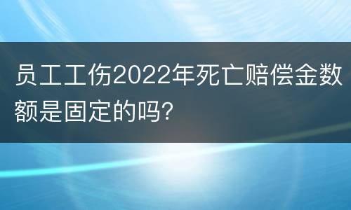 员工工伤2022年死亡赔偿金数额是固定的吗？