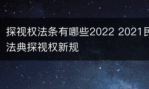 探视权法条有哪些2022 2021民法典探视权新规
