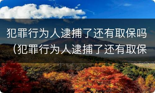 犯罪行为人逮捕了还有取保吗（犯罪行为人逮捕了还有取保吗怎么办）