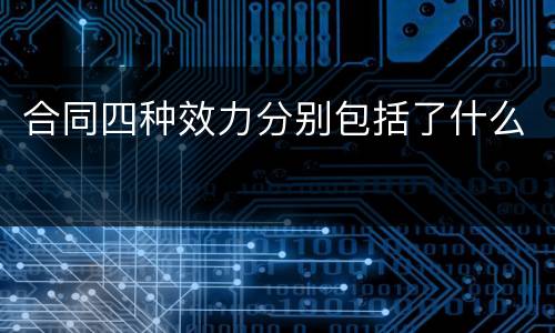 合同四种效力分别包括了什么
