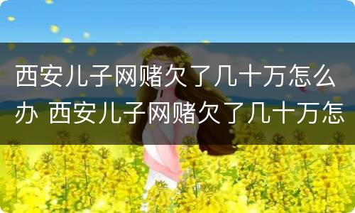西安儿子网赌欠了几十万怎么办 西安儿子网赌欠了几十万怎么办理