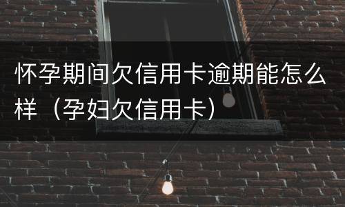 怀孕期间欠信用卡逾期能怎么样（孕妇欠信用卡）