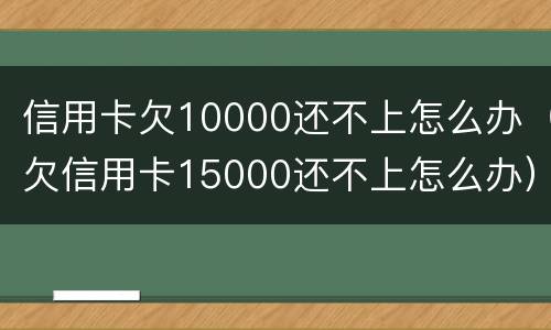 信用卡欠10000还不上怎么办（欠信用卡15000还不上怎么办）