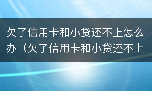 欠了信用卡和小贷还不上怎么办（欠了信用卡和小贷还不上怎么办呢）