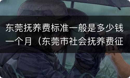 东莞抚养费标准一般是多少钱一个月（东莞市社会抚养费征收标准是多少）