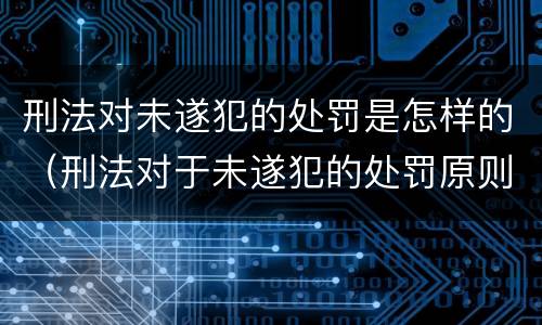 刑法对未遂犯的处罚是怎样的（刑法对于未遂犯的处罚原则是什么）
