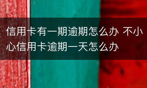 信用卡有一期逾期怎么办 不小心信用卡逾期一天怎么办