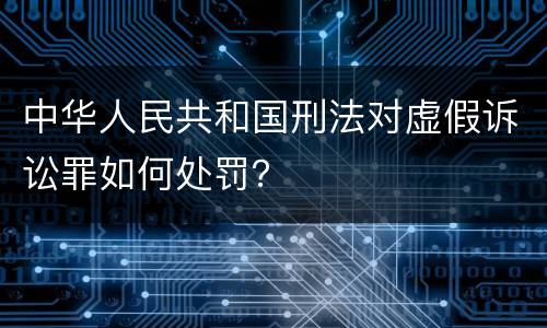 中华人民共和国刑法对虚假诉讼罪如何处罚？