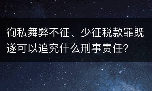 徇私舞弊不征、少征税款罪既遂可以追究什么刑事责任？