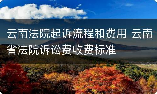 云南法院起诉流程和费用 云南省法院诉讼费收费标准