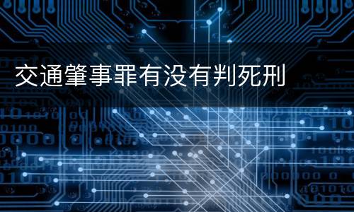 交通肇事罪有没有判死刑