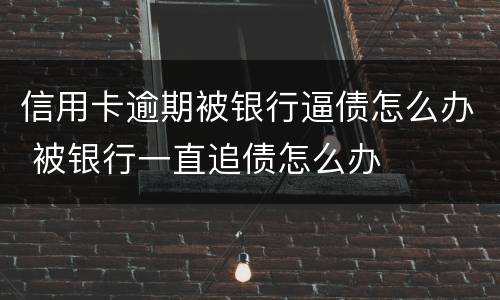 信用卡逾期被银行逼债怎么办 被银行一直追债怎么办