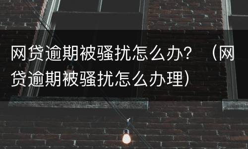 网贷逾期被骚扰怎么办？（网贷逾期被骚扰怎么办理）