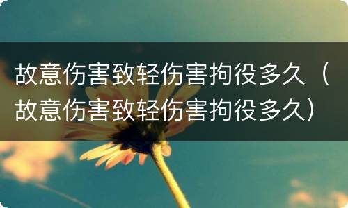 故意伤害致轻伤害拘役多久（故意伤害致轻伤害拘役多久）