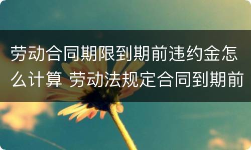 劳动合同期限到期前违约金怎么计算 劳动法规定合同到期前多久续签