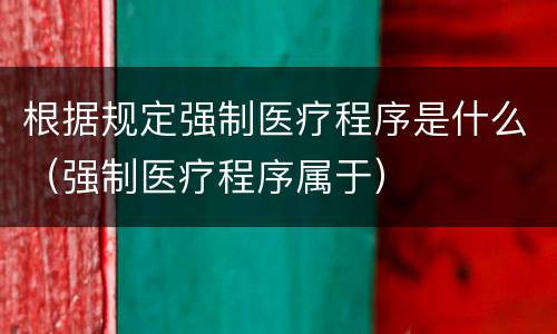 根据规定强制医疗程序是什么（强制医疗程序属于）