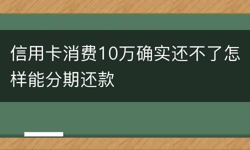 信用卡消费10万确实还不了怎样能分期还款
