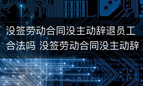 没签劳动合同没主动辞退员工合法吗 没签劳动合同没主动辞退员工合法吗怎么赔偿